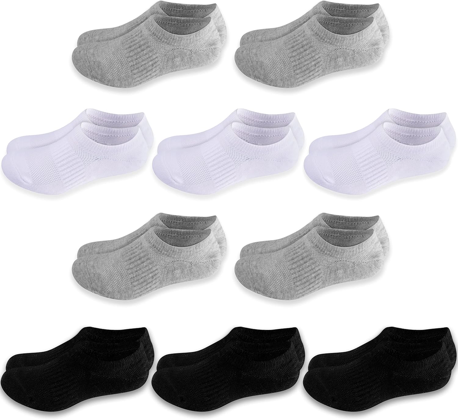 Cozi Foot 10 Pairs Boys Girls No Show Socks Cotton Non Slip Low Cut Socks Medium...