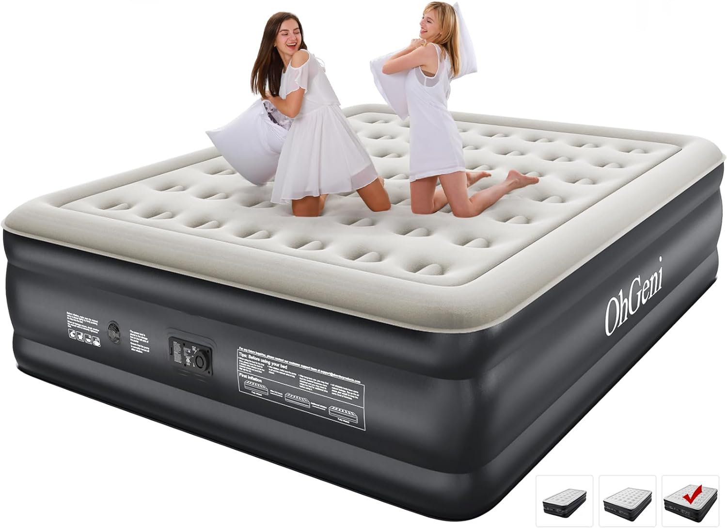 Cal King Air Mattress with Built in Pump for Guest...