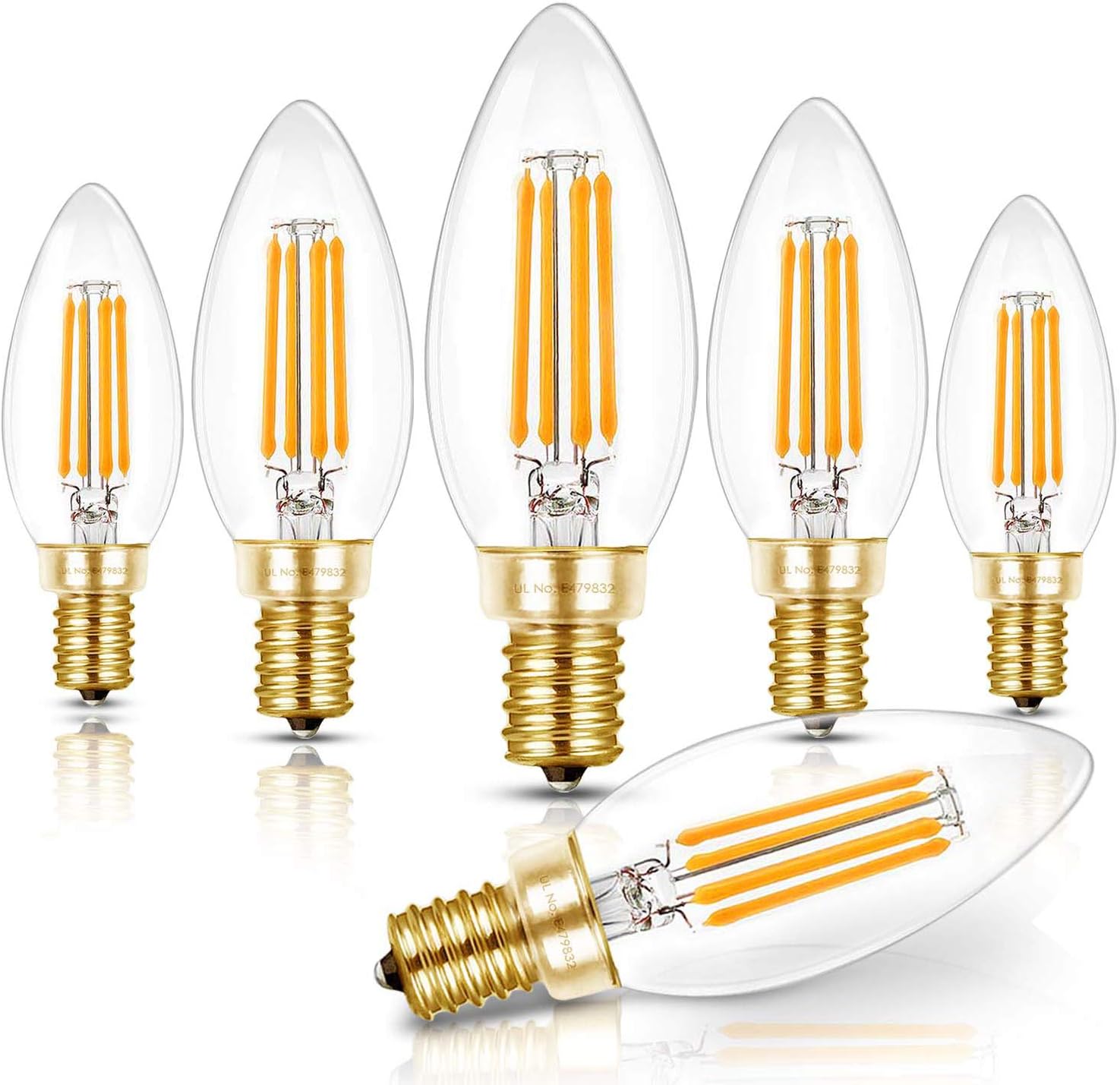 Hizashi E12 LED Bulb Dimmable 40W Equivalent, Cand...