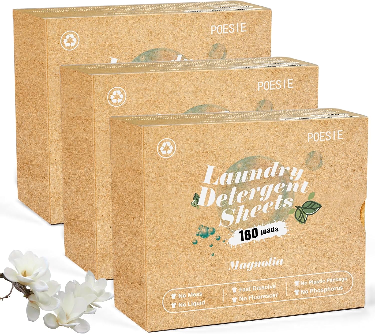 Poesie Laundry Detergent Sheets, Special Liquid-less Effective Cleaning, Innovat...