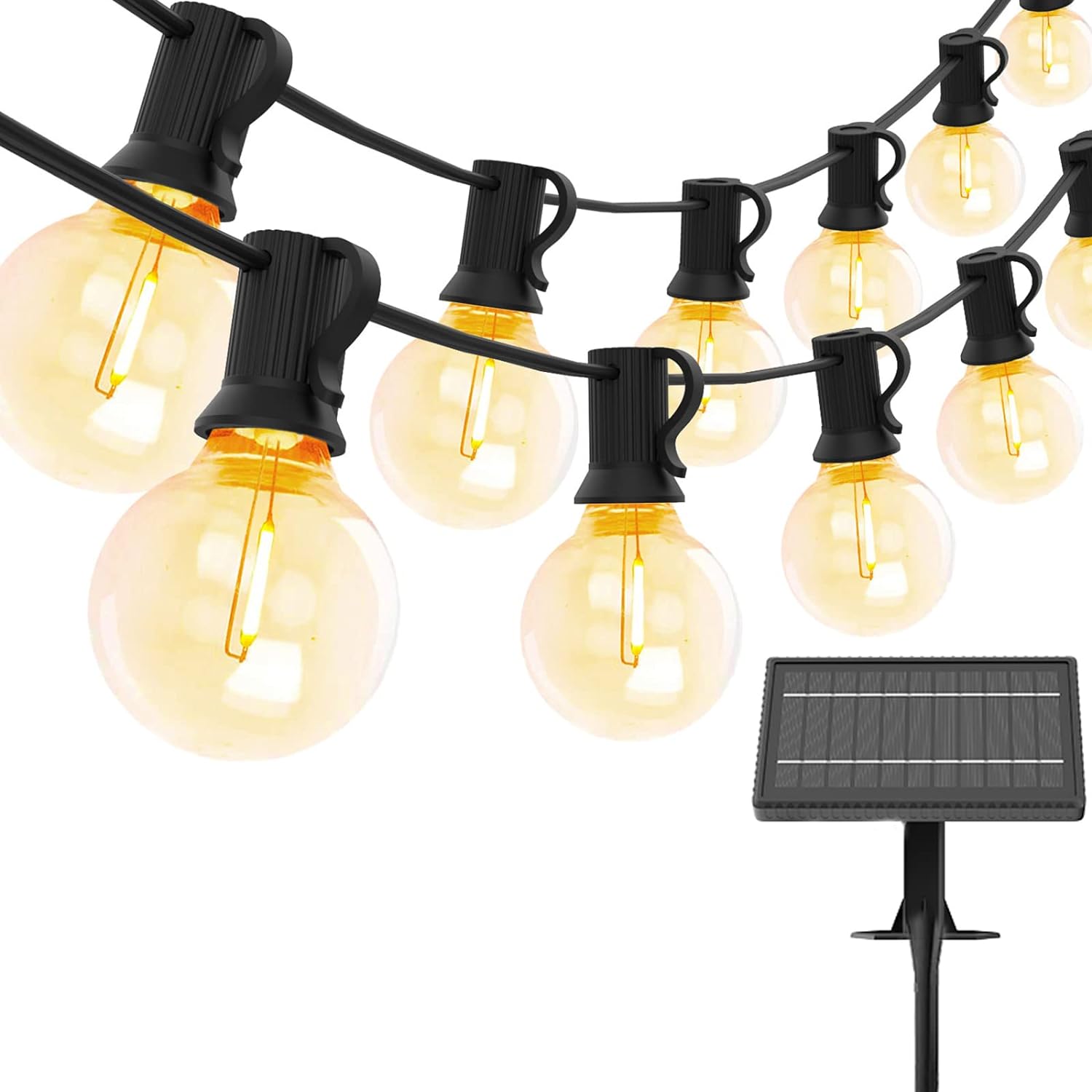 Yuucio Solar String Lights Outdoor, 100FT G40 Solar Festoon Lights Outdoor, Glob...