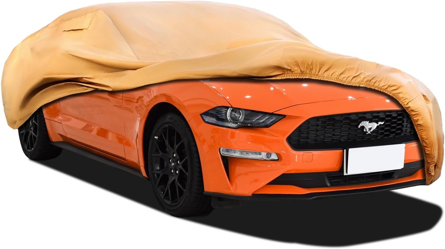 Heavy Duty Outdoor Car Cover Custom Fit for Ford Mustang, Windproof All Weather...