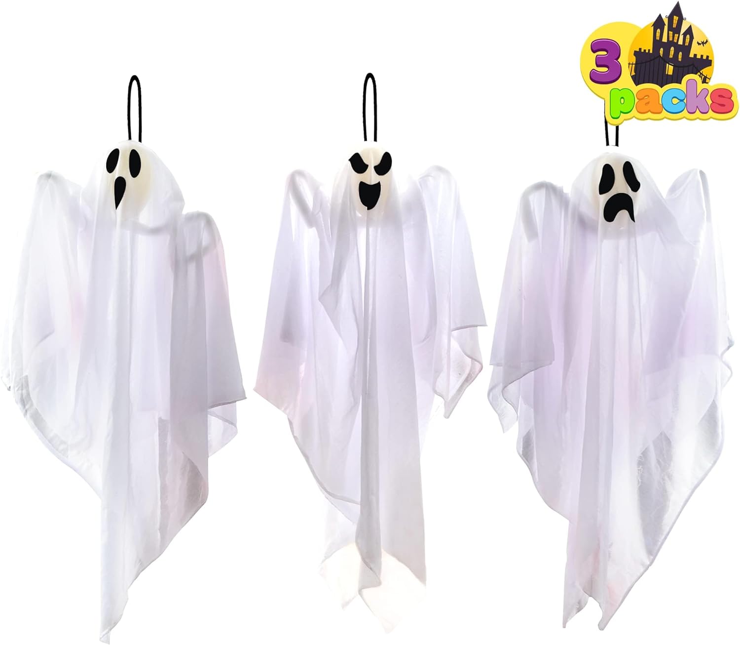 JOYIN 3 Pack Halloween Party Decoration, Special Hanging Ghosts for 27.5" Flying...