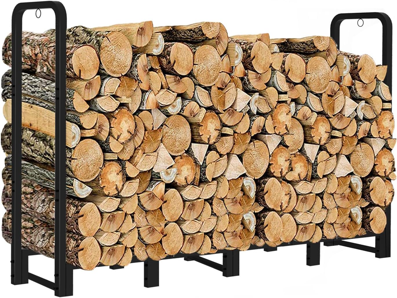 Artibear Firewood Rack Outdoor 8ft Heavy Duty Logs Holder for Indoor Fireplace M...
