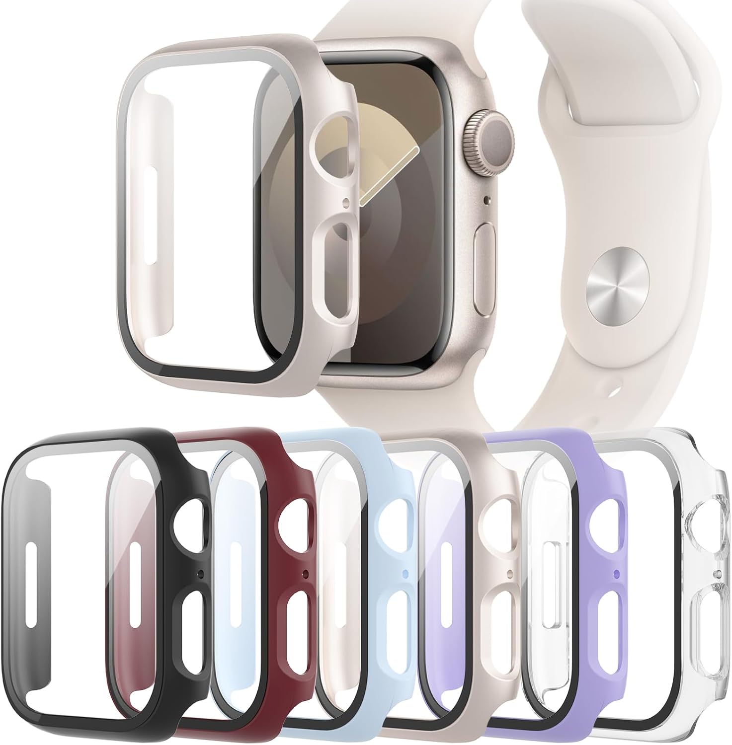 6-Pack Case with Tempered Glass Screen Protector, Special Protective Face Cover...