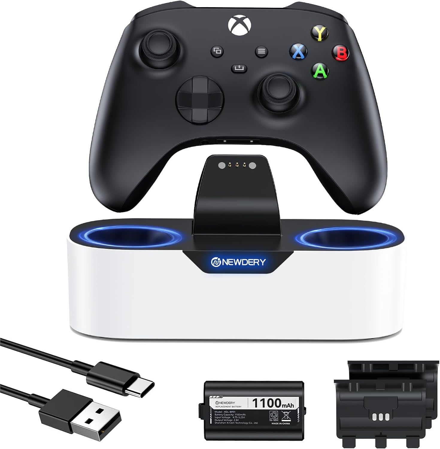 NEWDERY Solo Charger Station for Xbox Wireless Controllers, Fast Charging Dock S...