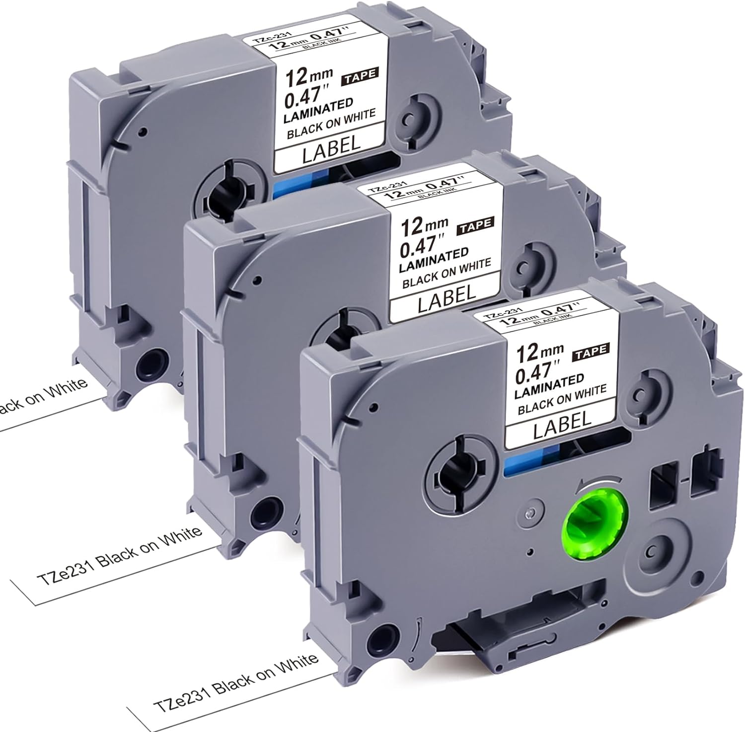 TZe TZ Tape 12mm 0.47 Laminated White Replacement for Brother P Touch TZe-231 TZ...