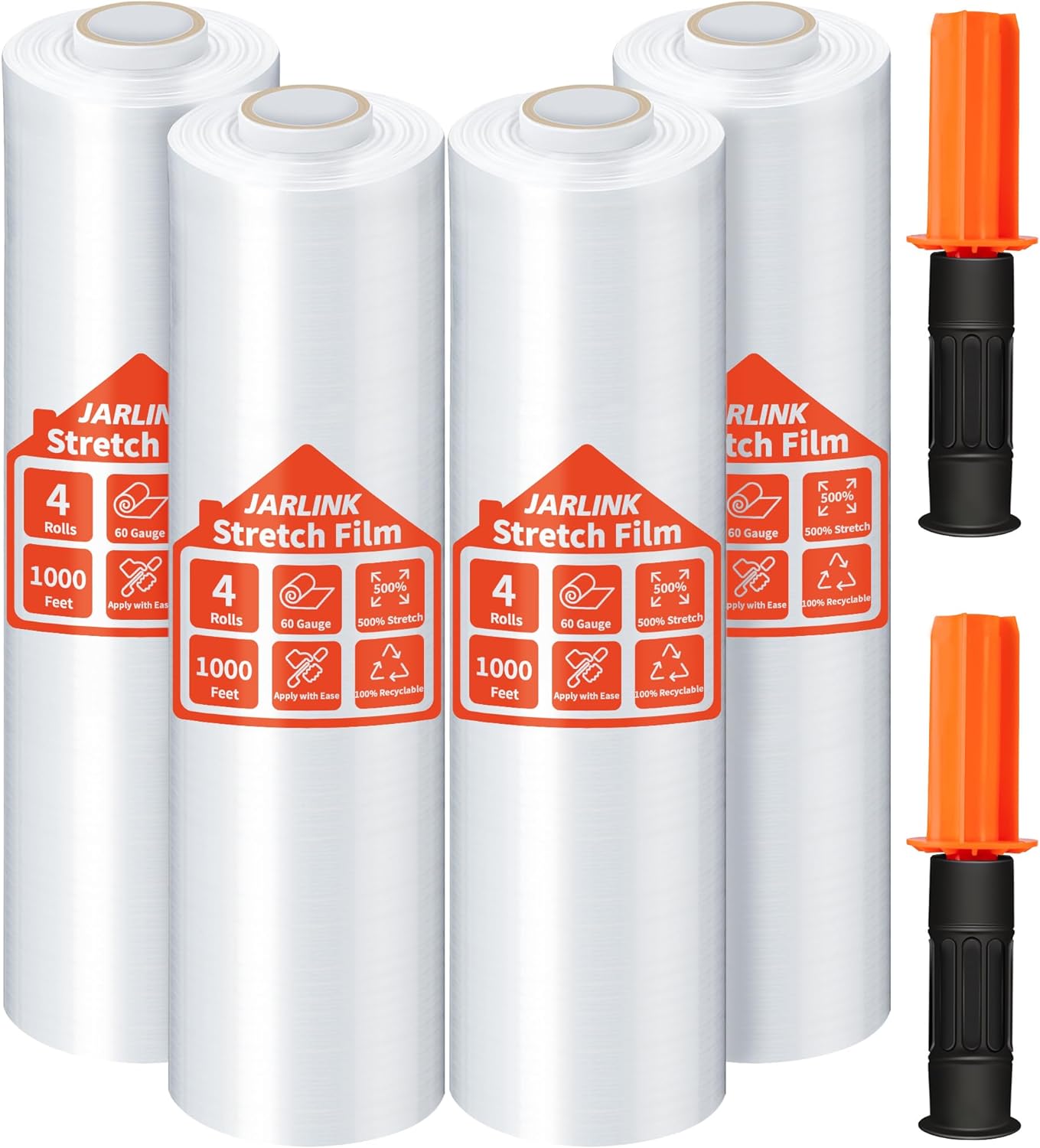 JARLINK Stretch Film, 15 Inch x 1000 Feet Shrink Wrap for Pallet Wrap, Industria...