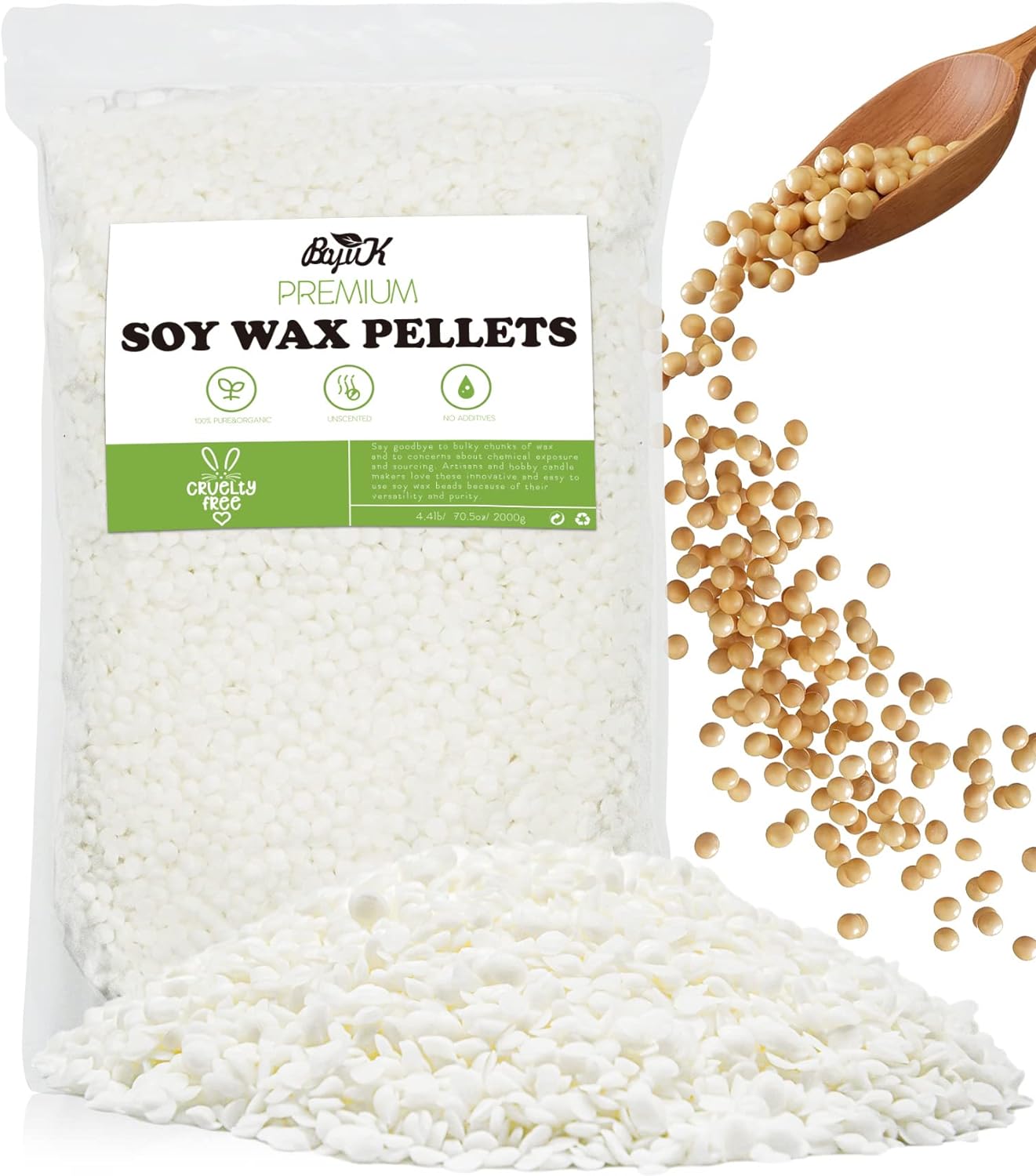 Soy Wax, BOYUJK Premium Natural Candle Wax, 100% Soy Wax for Candle Making from...