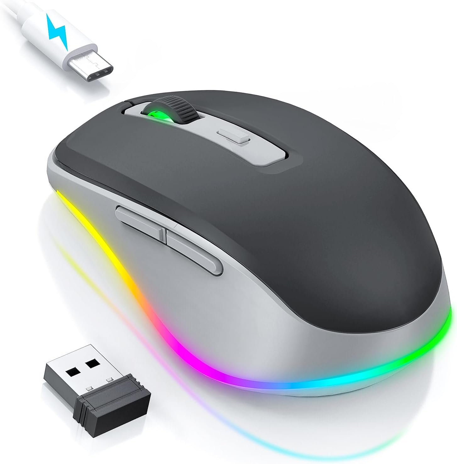 PEIOUS Wireless Mouse Jiggler - LED Wireless Mice...