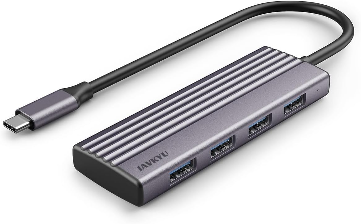USB C to USB Hub Multiport Adapter, Special Aluminum 4 Ports USB C Splitter for...