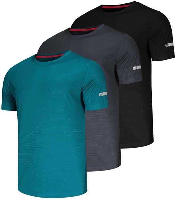 QAYMZUMD 5 Pack Men's T Shirts Gym T Shirts for for Men Running Shirts Dry Fit C...