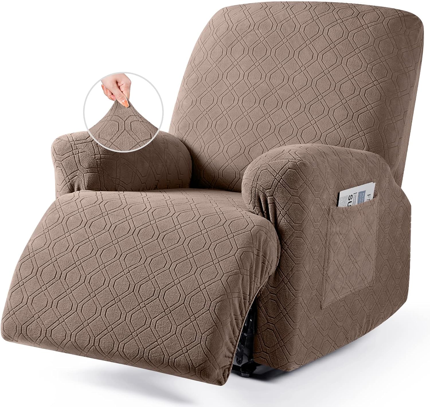 VANSOFY Oversized Recliner Chair Cover, 4-Pieces S...