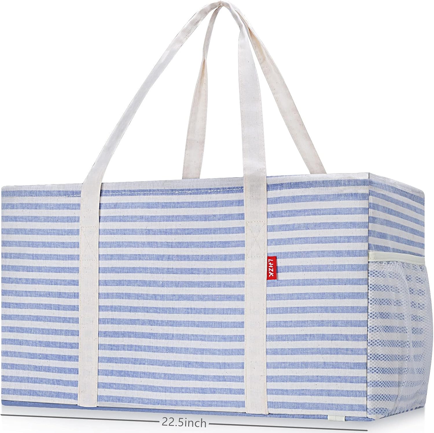 LHZK Standing Extra Large Utility Tote Bag with Metal Wire Frame and the Sides R...