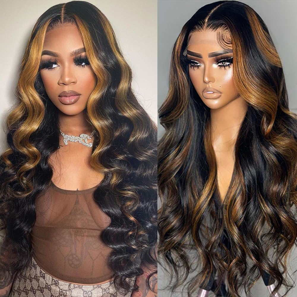 Ombre Lace Front Wig, Special Human Hair Pre Plucked 1B/30, Innovative 13x4 High...