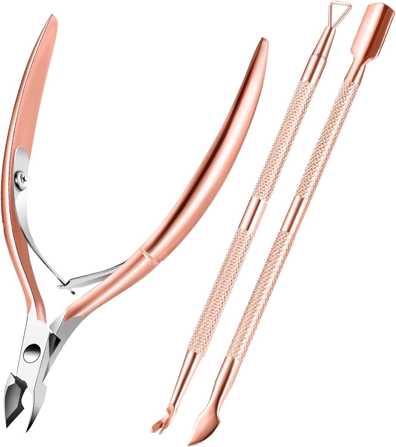 Cuticle Trimmer Cuticle Remover with Cuticle Pusher, XUNXMAS Professional Stainl...