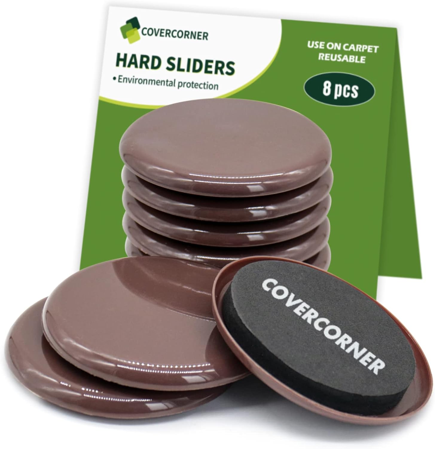 Furniture Sliders for Carpet 8 PCS - 3 1/2 inch Furniture Moving Slider Chair Le...
