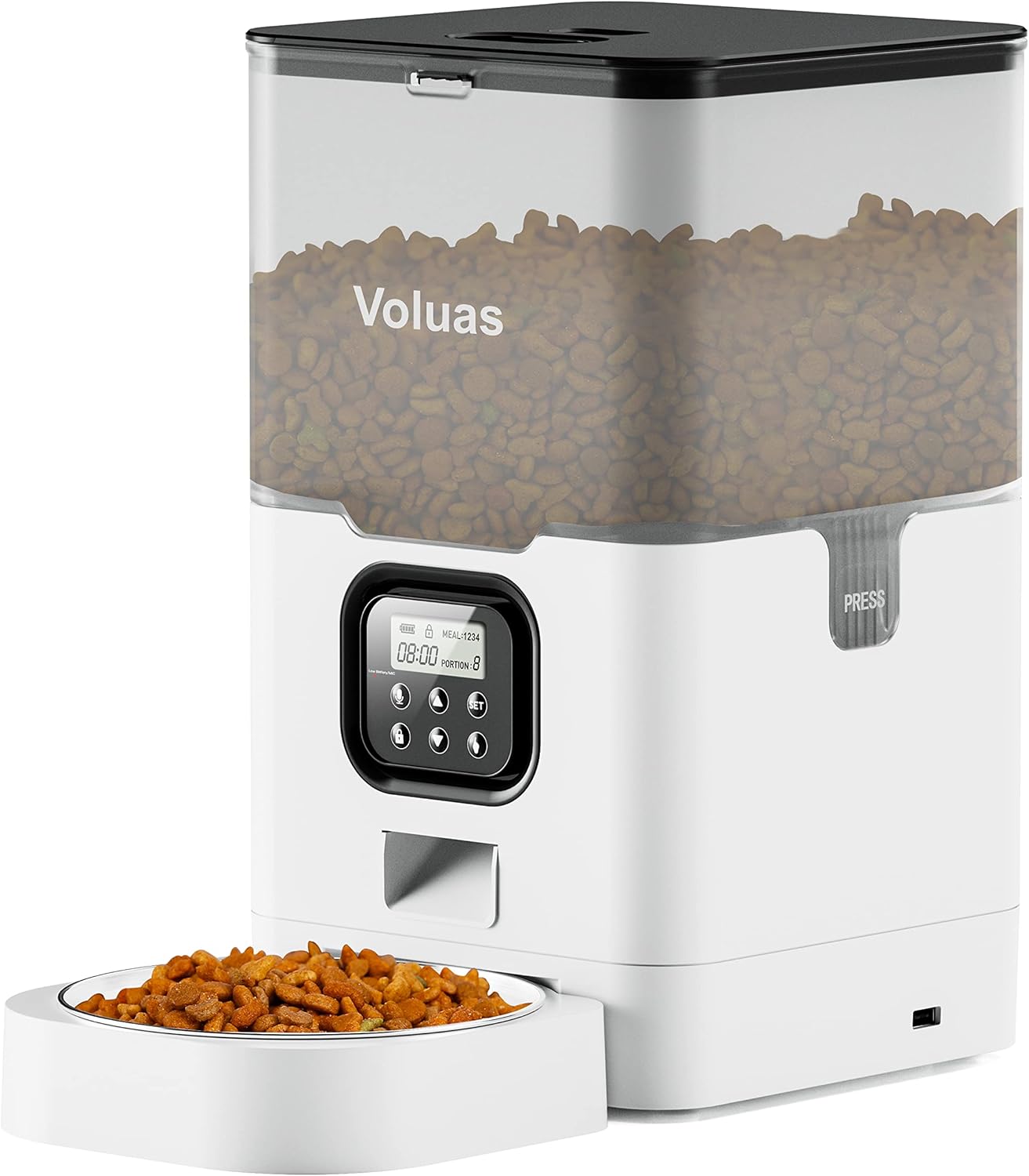 VOLUAS Automatic Cat Feeders - Pet Food Dispenser for Dry Food, Timed Cat Feeder...