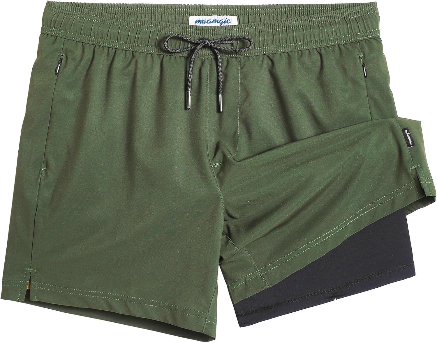 maamgic 5inch Mens Swimming Trunks, Special Swimwear with Compression Liner, Inn...