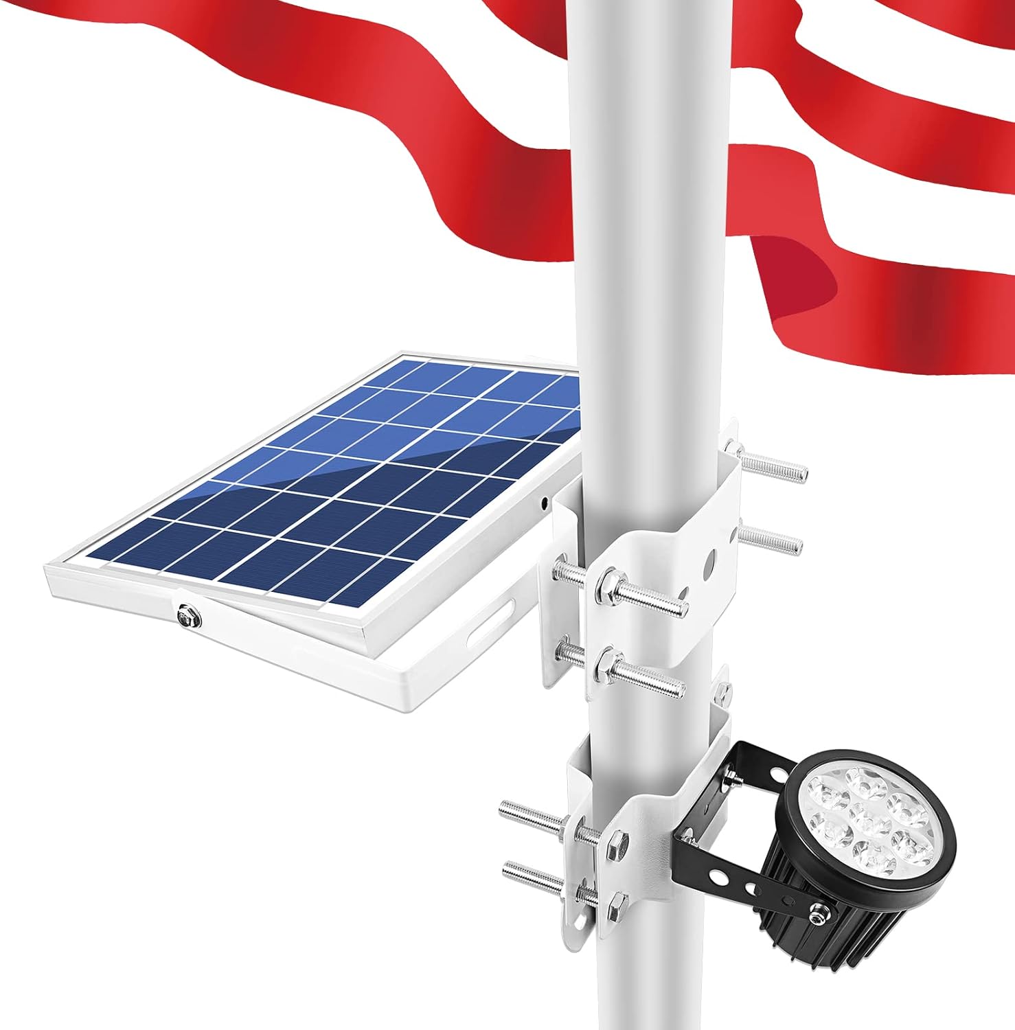 APONUO Solar Flag Pole Light,Solar Powered Flagpole Lights Pole Mount Upgraded S...