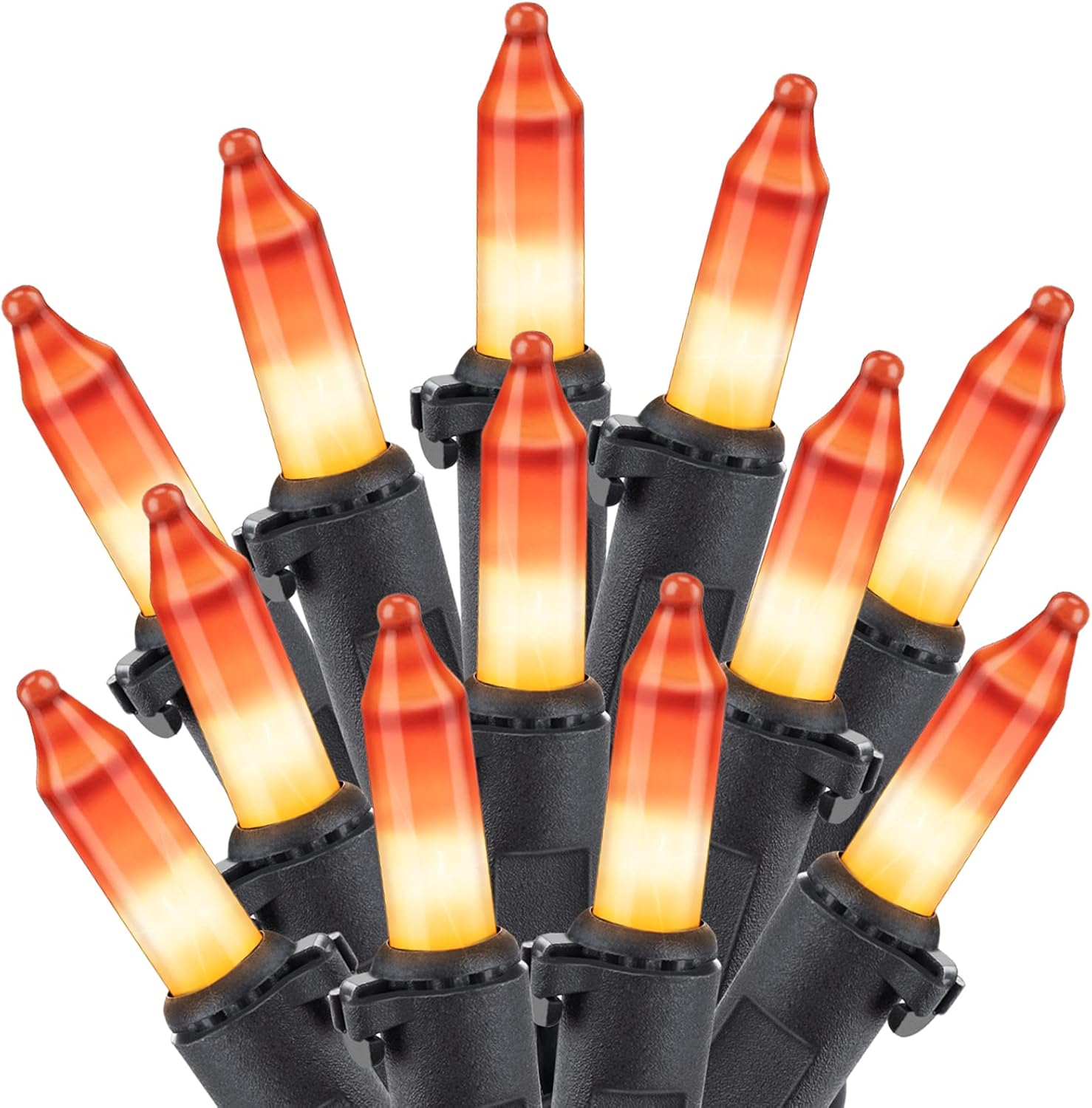 Minetom 100-count 25Ft.Yellow & Orange Candy Corn Incandescent Mini Halloween St...