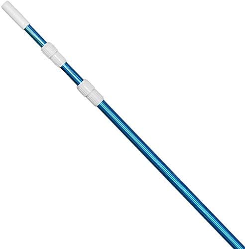 POOLWHALE Professional 12 Feet Blue Anodized Aluminum Telescopic Swimming Pool P...