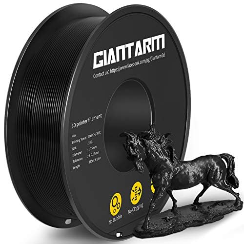 GIANTARM 3D Printer Filament, Special Filament for Black PLA, High-Quality 1Kg S...