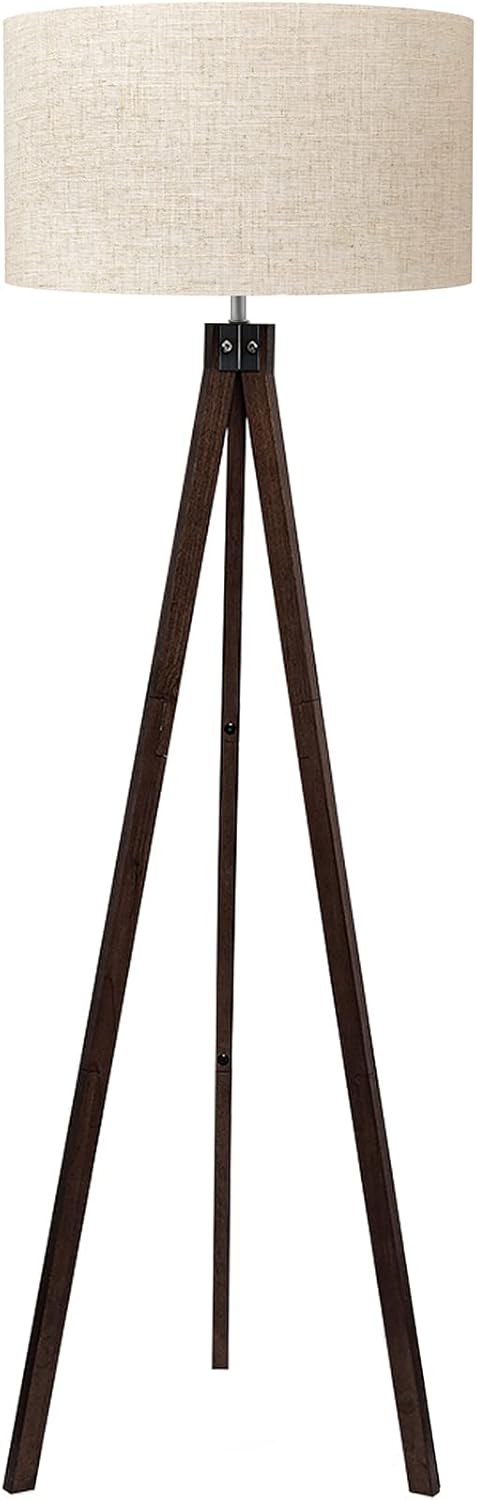 LEPOWER Wood Tripod Floor Lamp, Mid Century Standing Lamp, Modern Design Studyin...