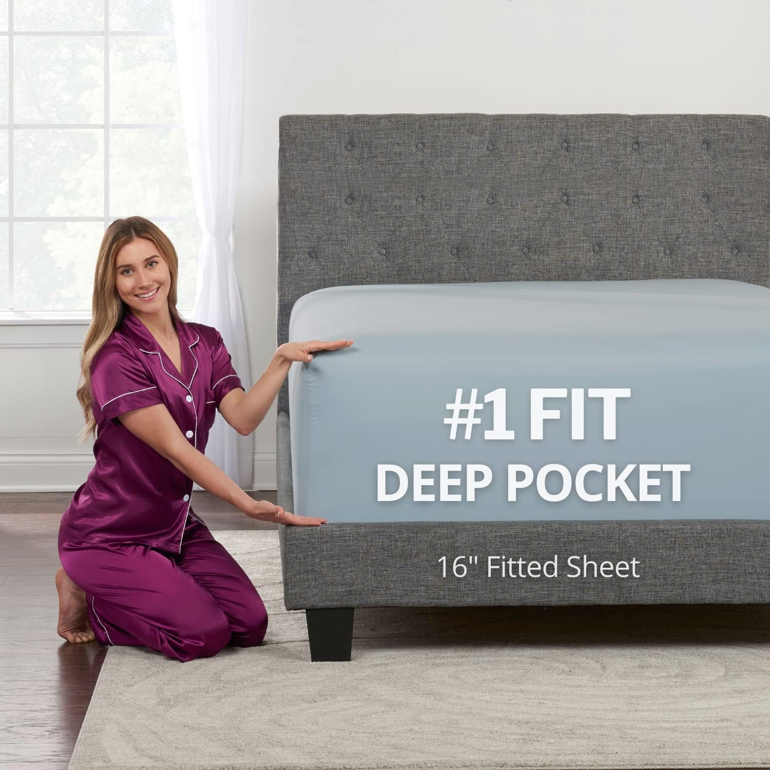 DeaLuxe California King Fitted Sheet Only - Real [...