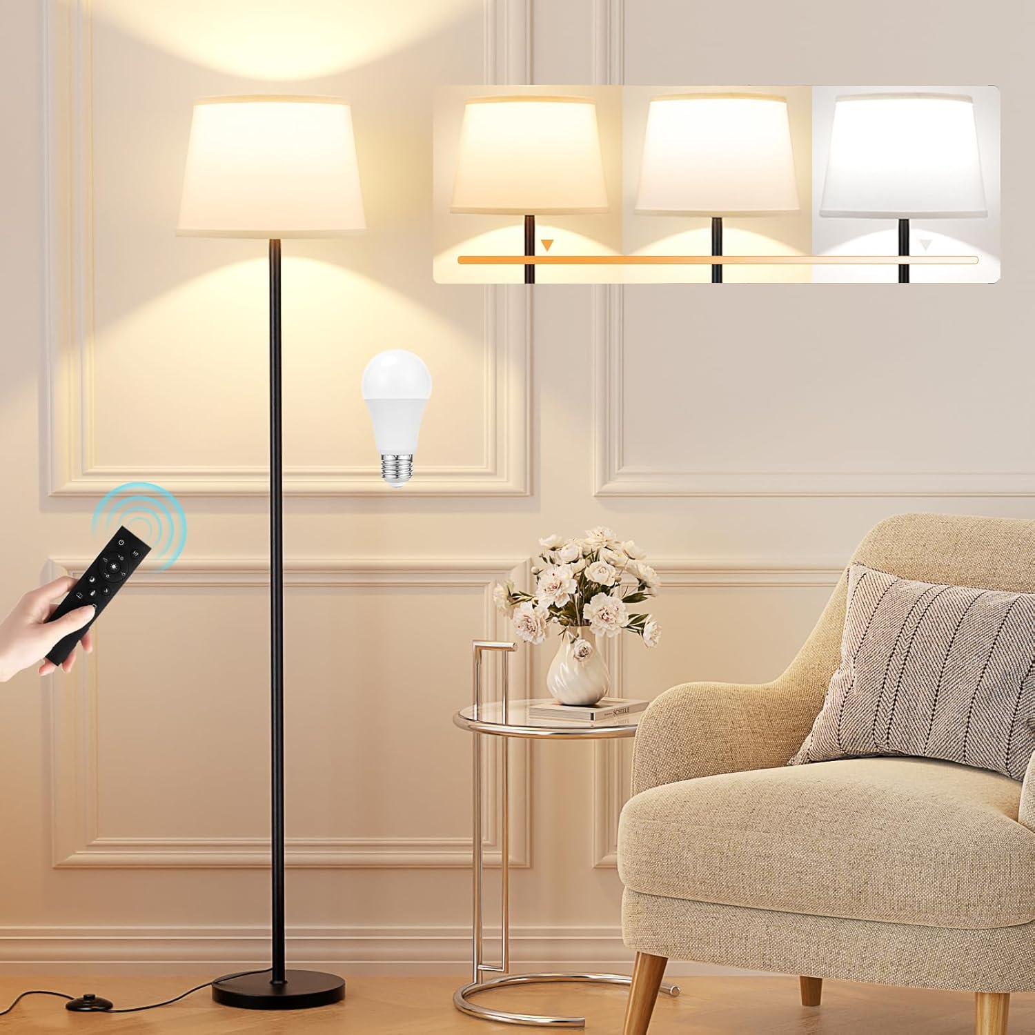 【Upgraded】 Floor Lamps for Living Room, Modern Floor Lamp with Remote Control,...