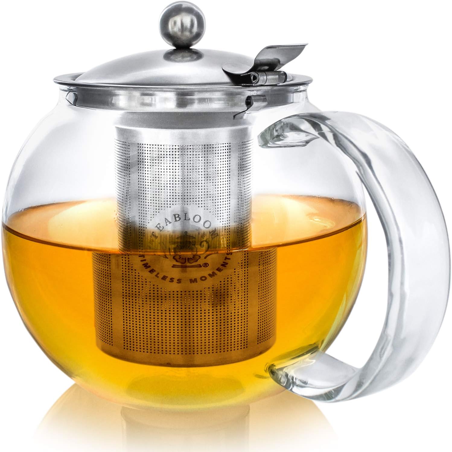 Teabloom All-in-One Glass Teapot and Tea Kettle – Heatproof Borosilicate Glass T...