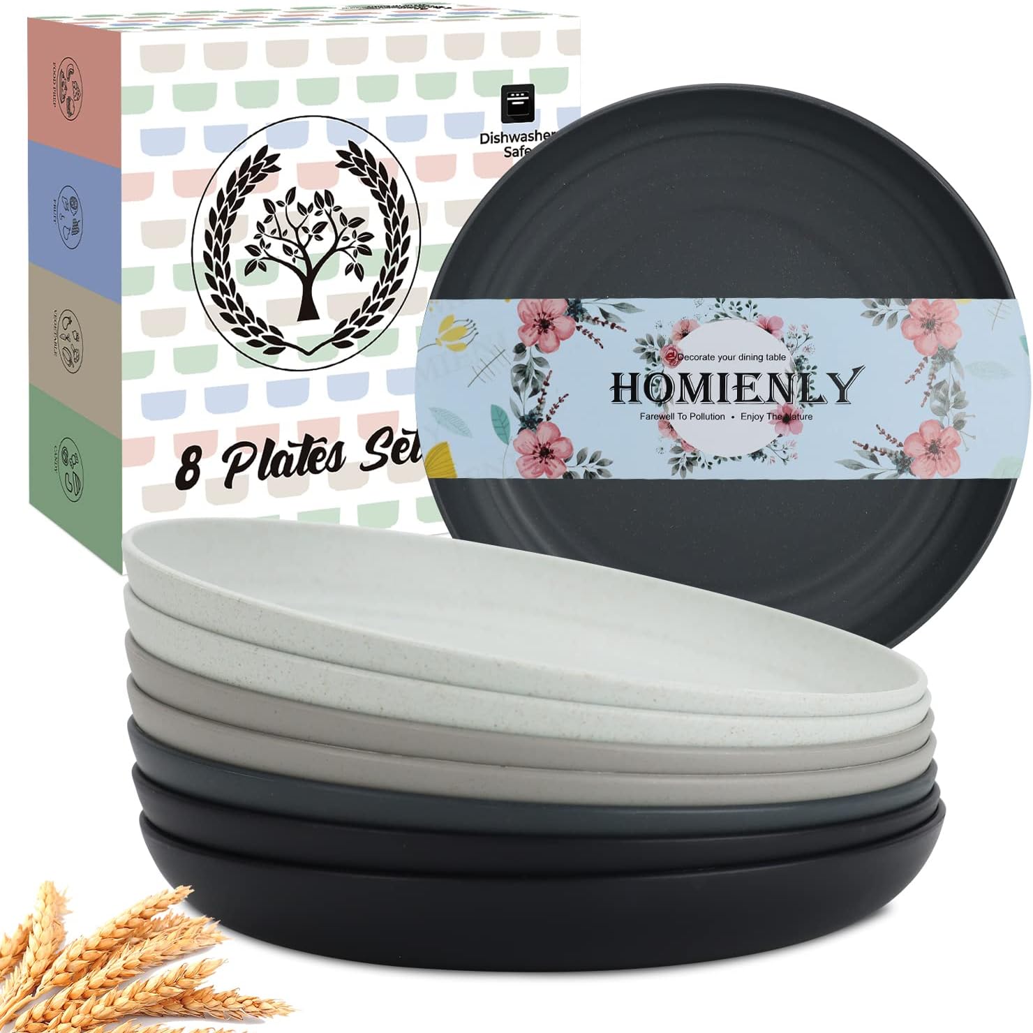 Homienly Deep Dinner Plates, Special Dinner Set of 8-11 Inch Plates, Innovative...