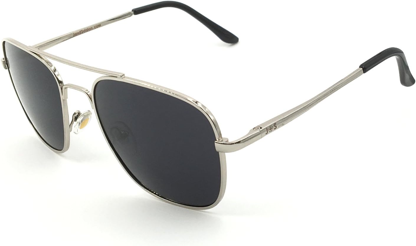 J+S Premium Military Style Classic Square Aviator Sunglasses, Polarized, 100% UV...