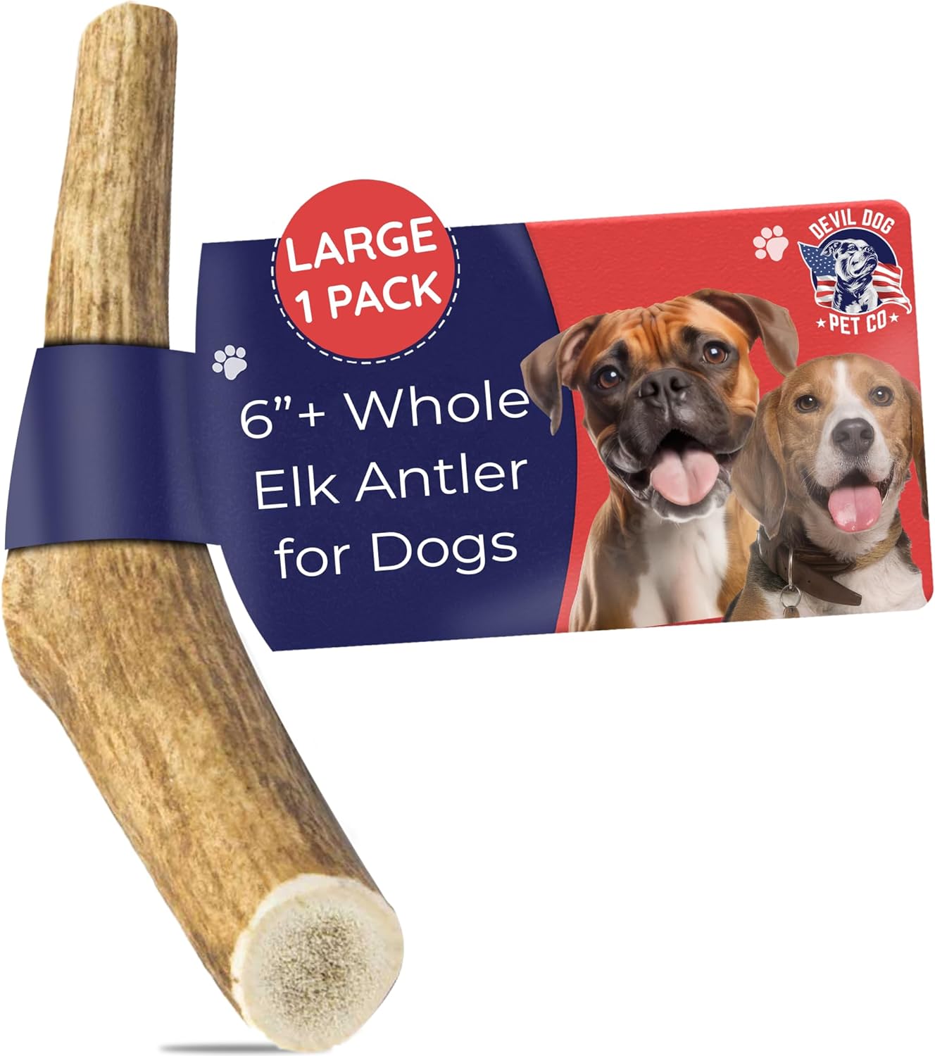 Devil Dog Pet Co. Elk Antlers, Special Long-Lasting Dog Bones for Aggressive Che...