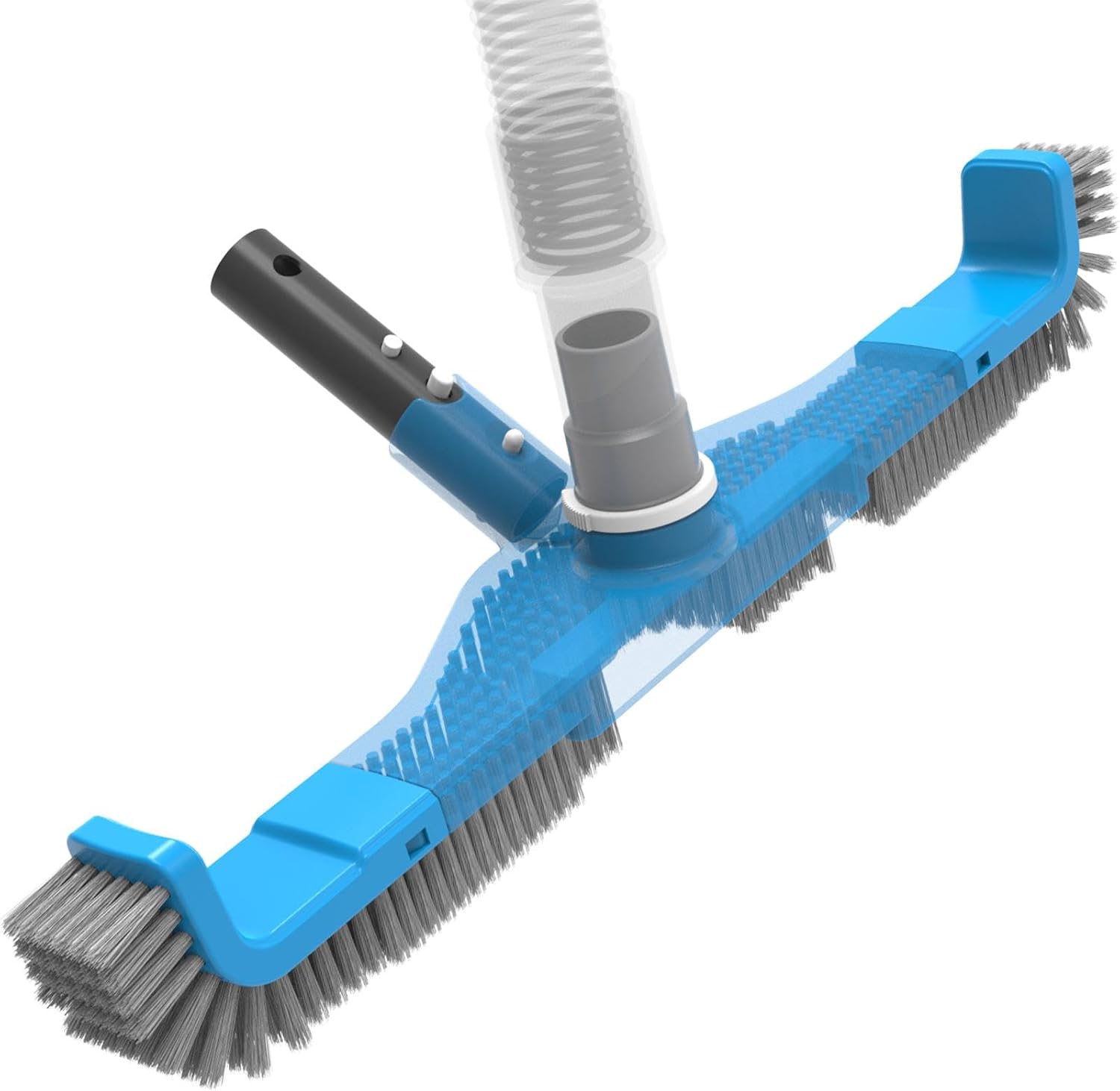 20" 2 in 1 Pool Brush Vacuum Head with Swivel Hose...