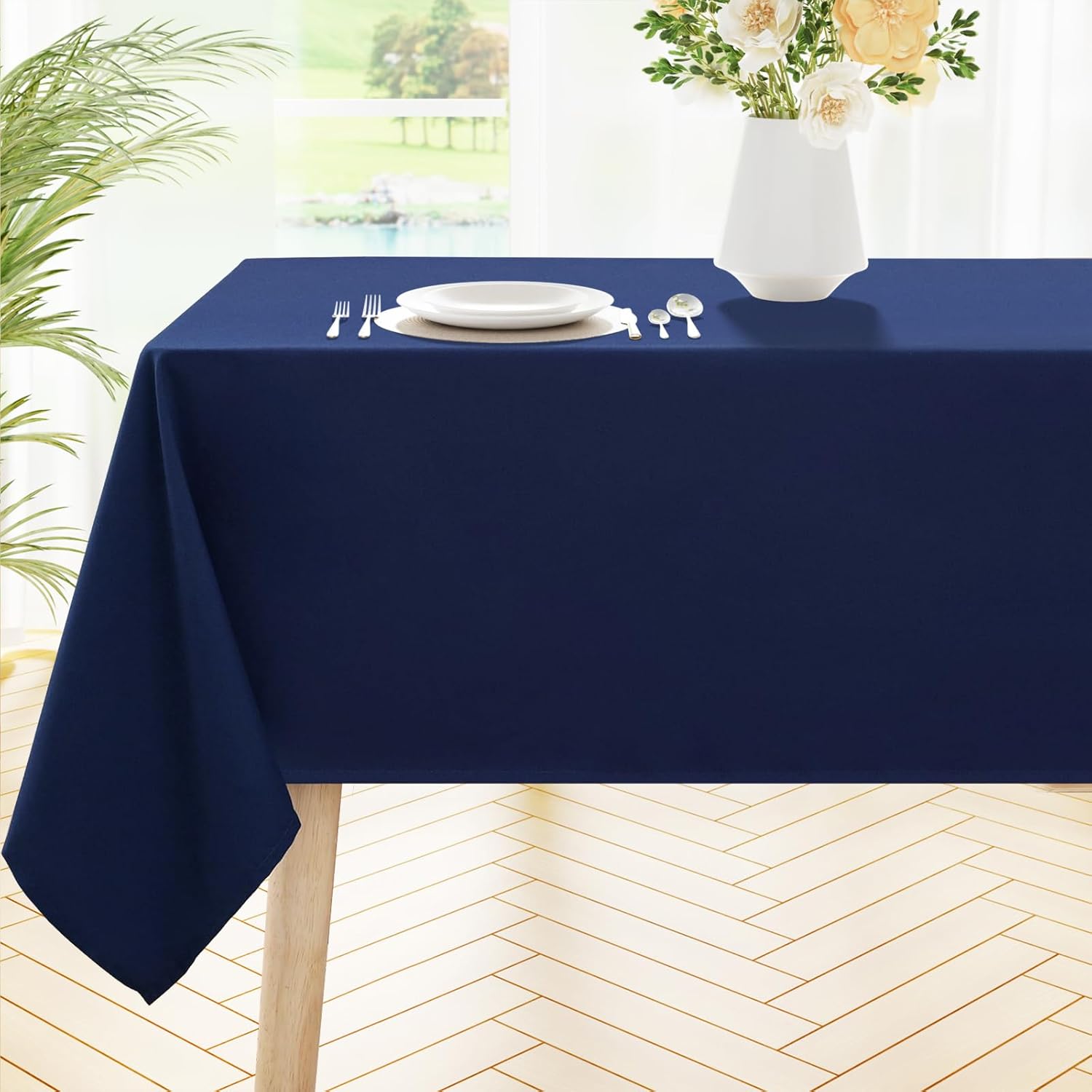 smiry Rectangle Table Cloth, Special Waterproof Anti-Scratch Polyester Tableclot...