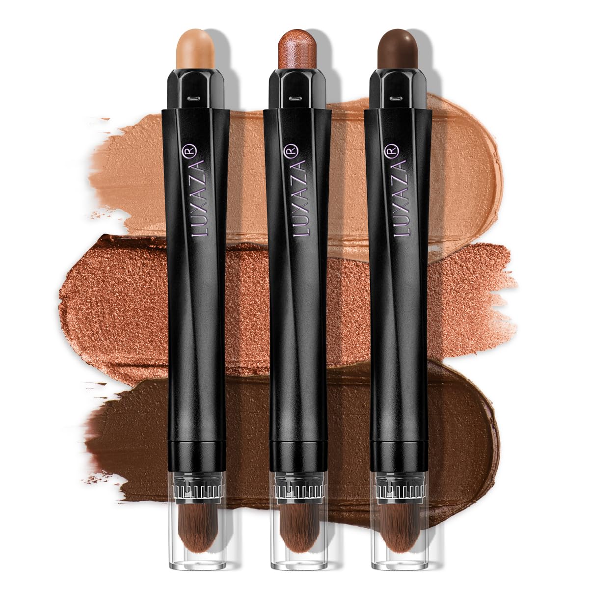 Classic 3PCS Neutral Eyeshadow Stick Makeup Set, Special Metallic Shimmer Matte...