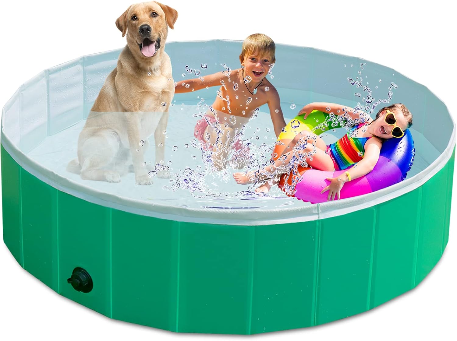 KPUY Foldable Dog Pool, Special Collapsible Hard Plastic Dog Swimming Pool, Inno...