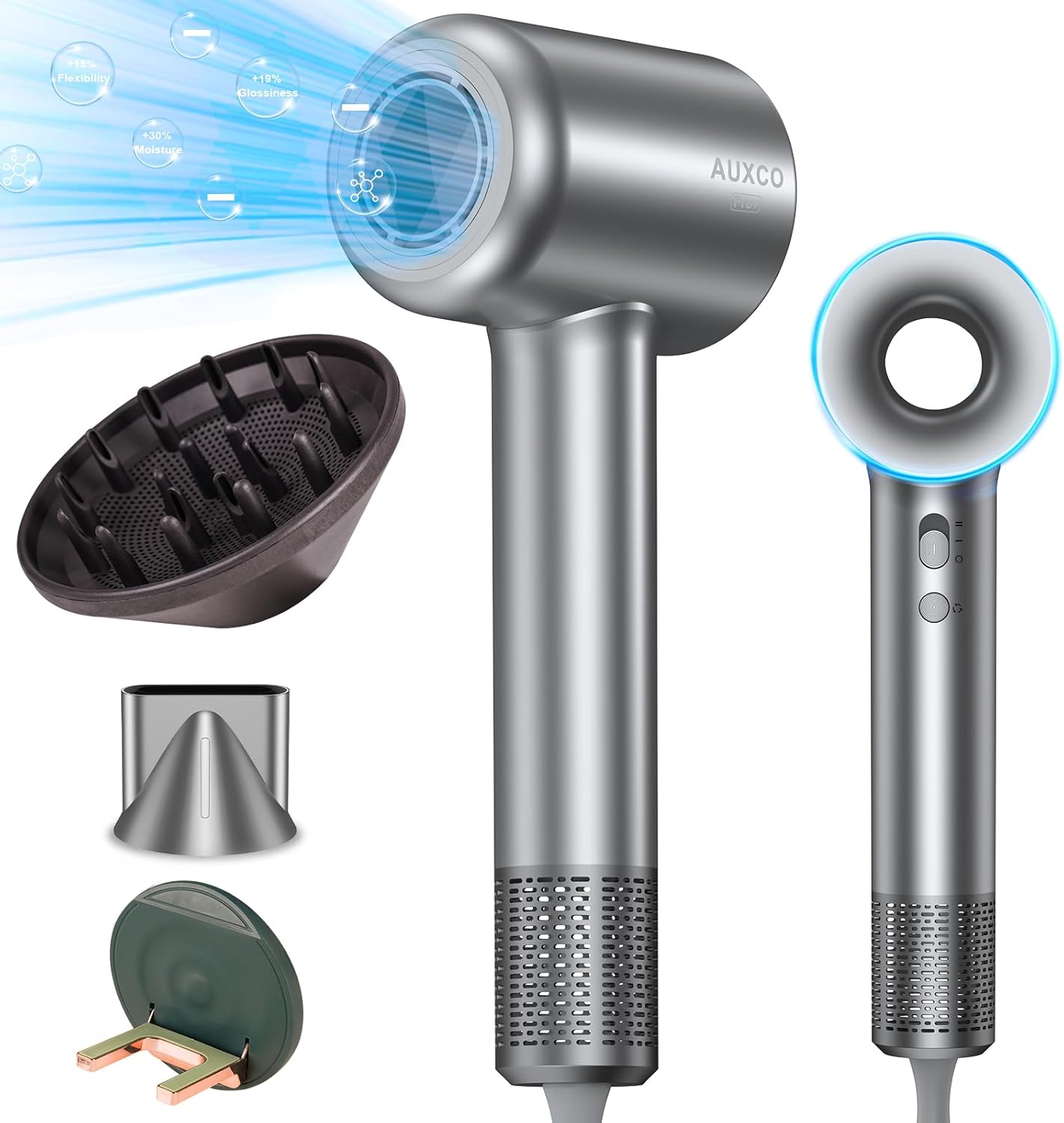 Hair Dryer with Ionic Brushless 1600W Motor, Diffu...