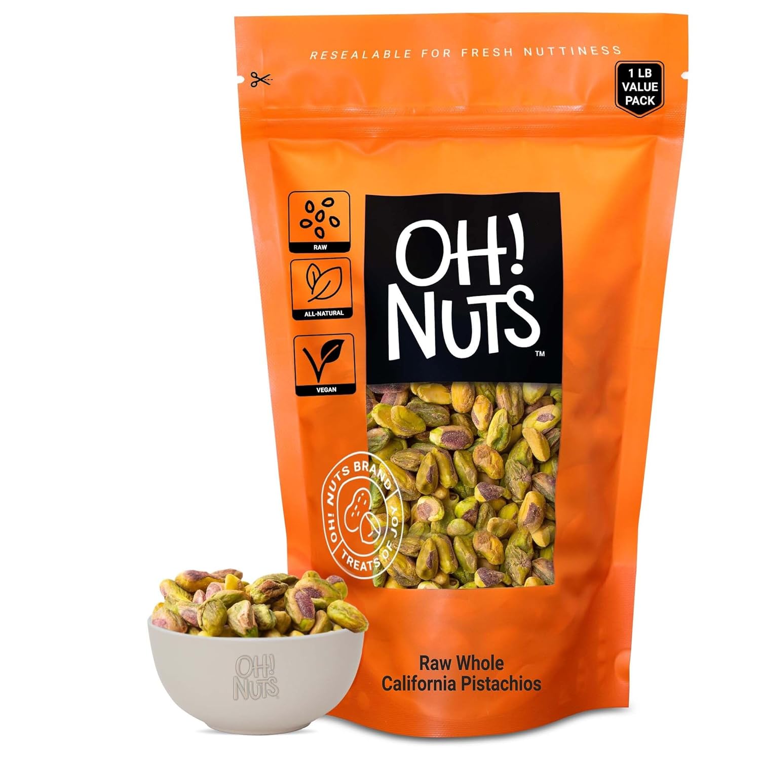 California Pistachios, Special No Shell 1lb Fresh Shell-Less California Nuts, In...