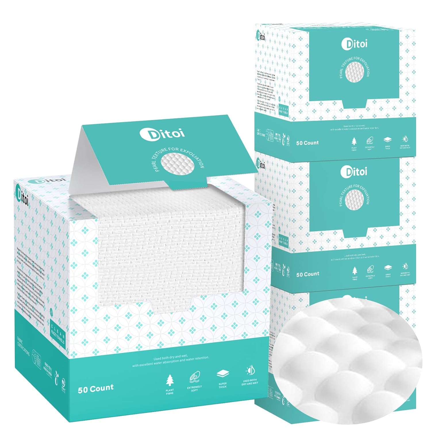 Face Towels, 10"×12" Disposable Face Towel, Gentle Exfoliation Makeup Remover Dr...