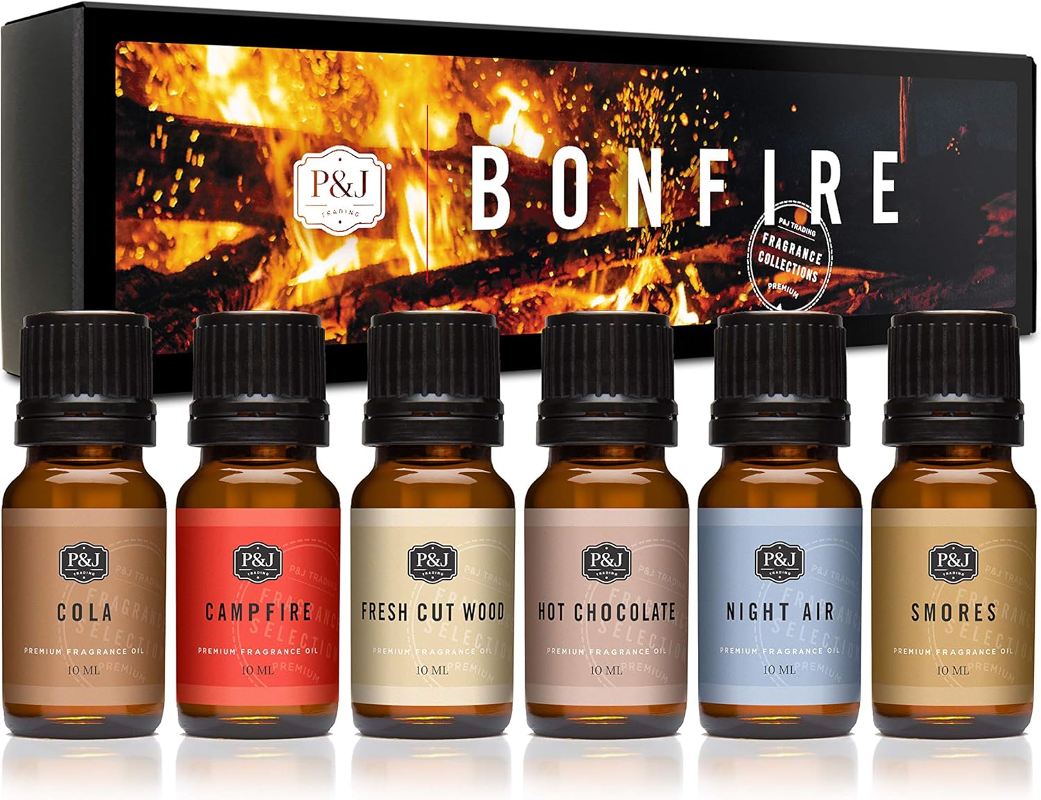 P&J Trading Fragrance Oil Bonfire Set | Smores, Night Air, Cola, Hot Chocolate,...