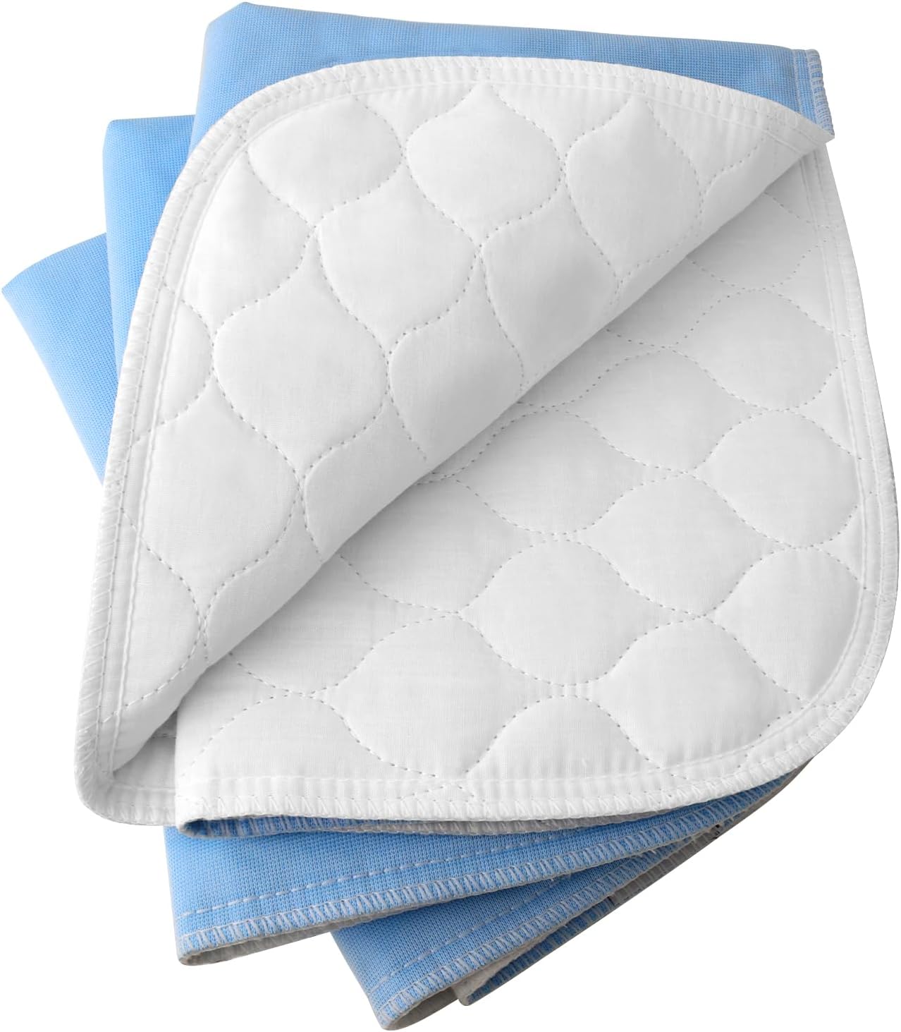 4-Layer Ultra Soft Quilted Bed Pads, 18" x 24" (3 Pack), Heavy Absorbency Underp...