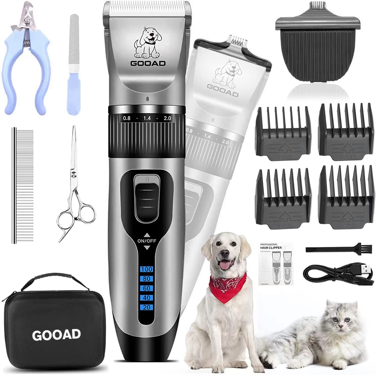 Dog Clippers Grooming Kit and Paw Trimmer, Special Cordless Grooming Tool, Innov...