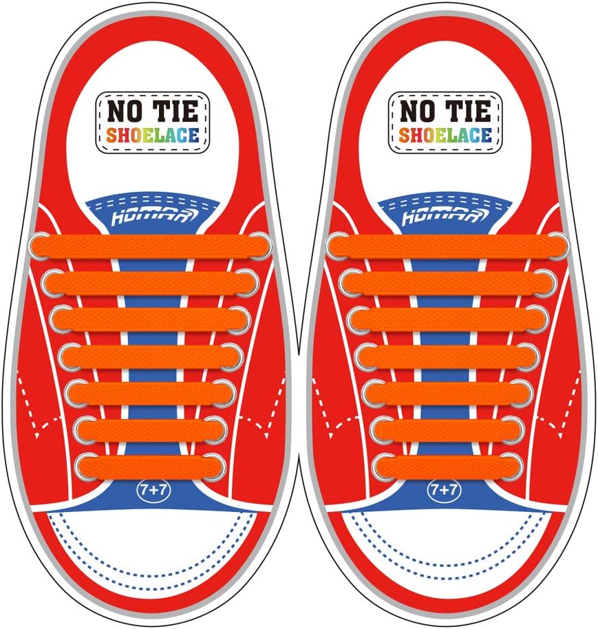 HOMAR No Tie Shoe Laces, Special Elastic Stretch Tieless Silicone Laces with Mul...