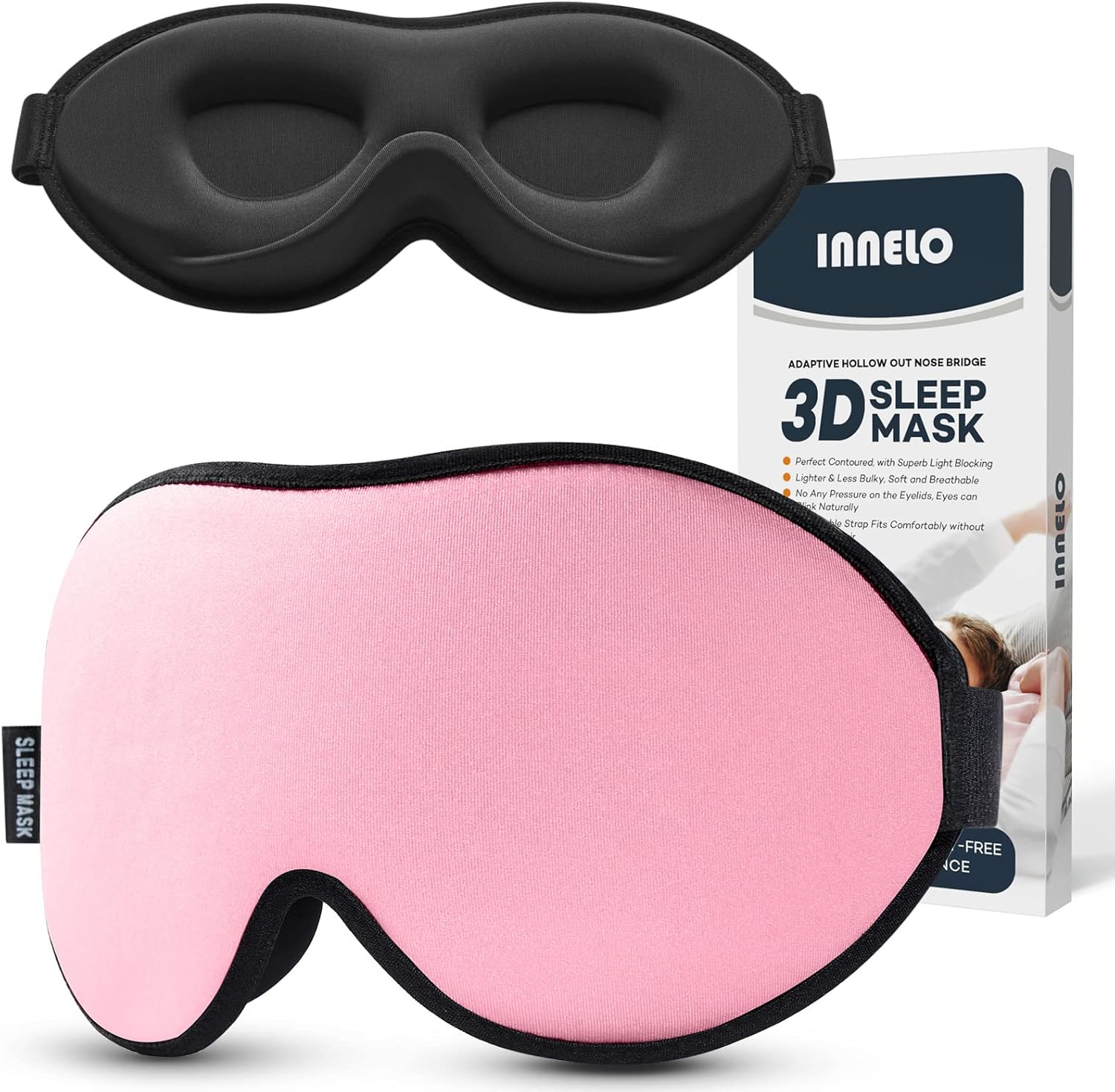 INNELO Sleep Mask for Side Sleeper, Eye Mask Sleep...