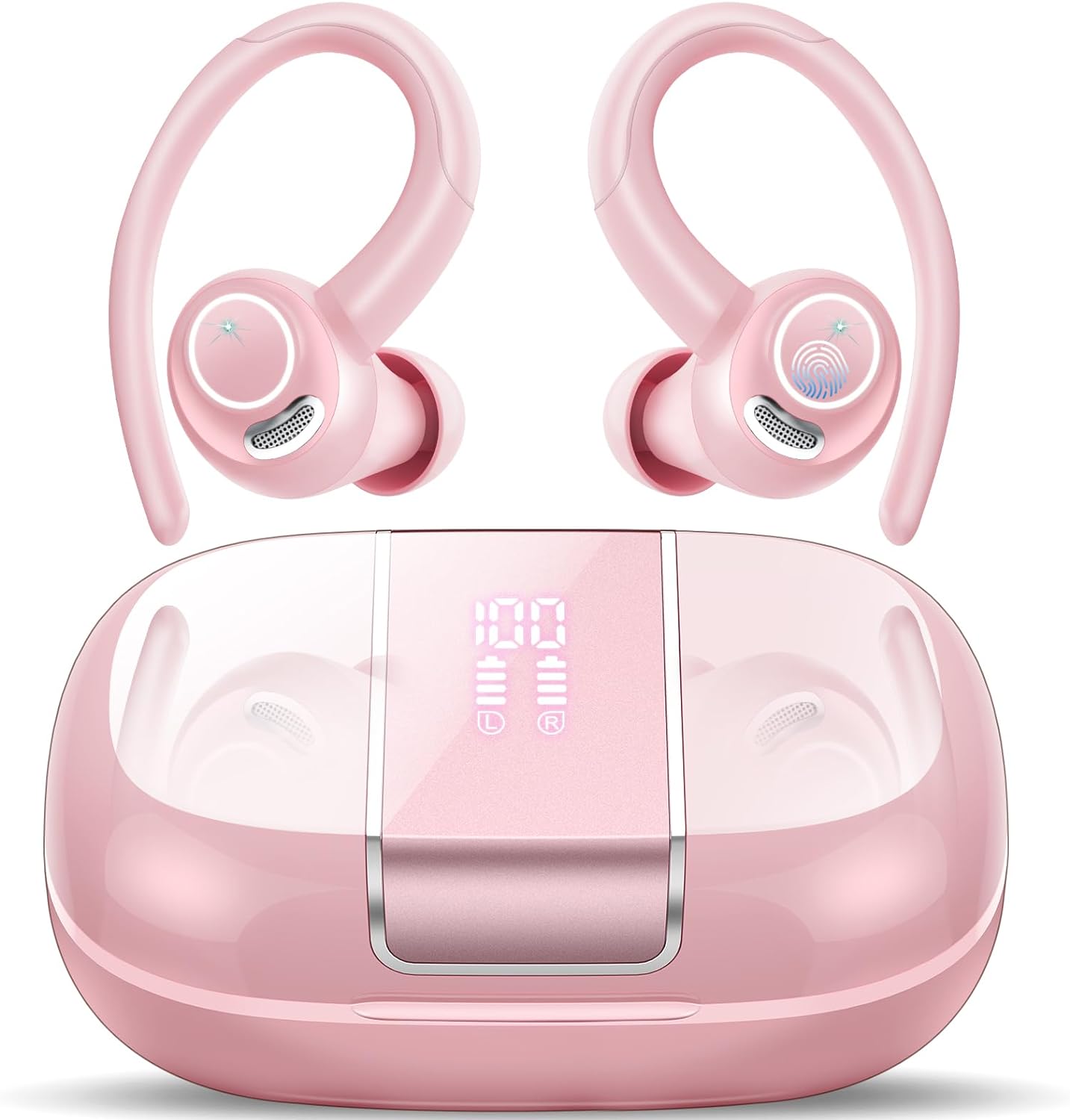 Headphones Wireless Earbuds Sport, Bluetooth 5.3 Over Ear Buds Stereo Deep Bass...