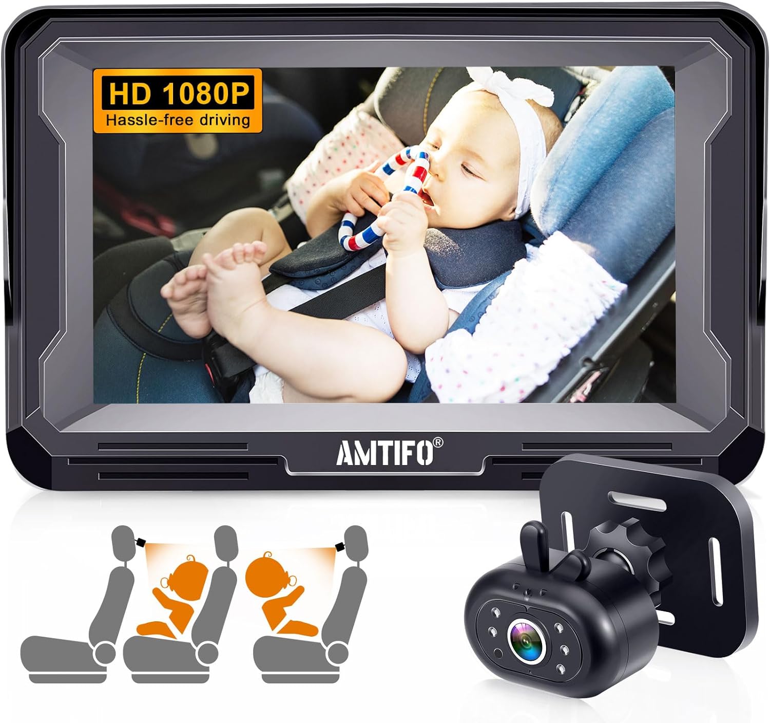 AMTIFO Baby Car Camera Easy Install: Clear Night Vision 2Mins Plug-Play Backseat...
