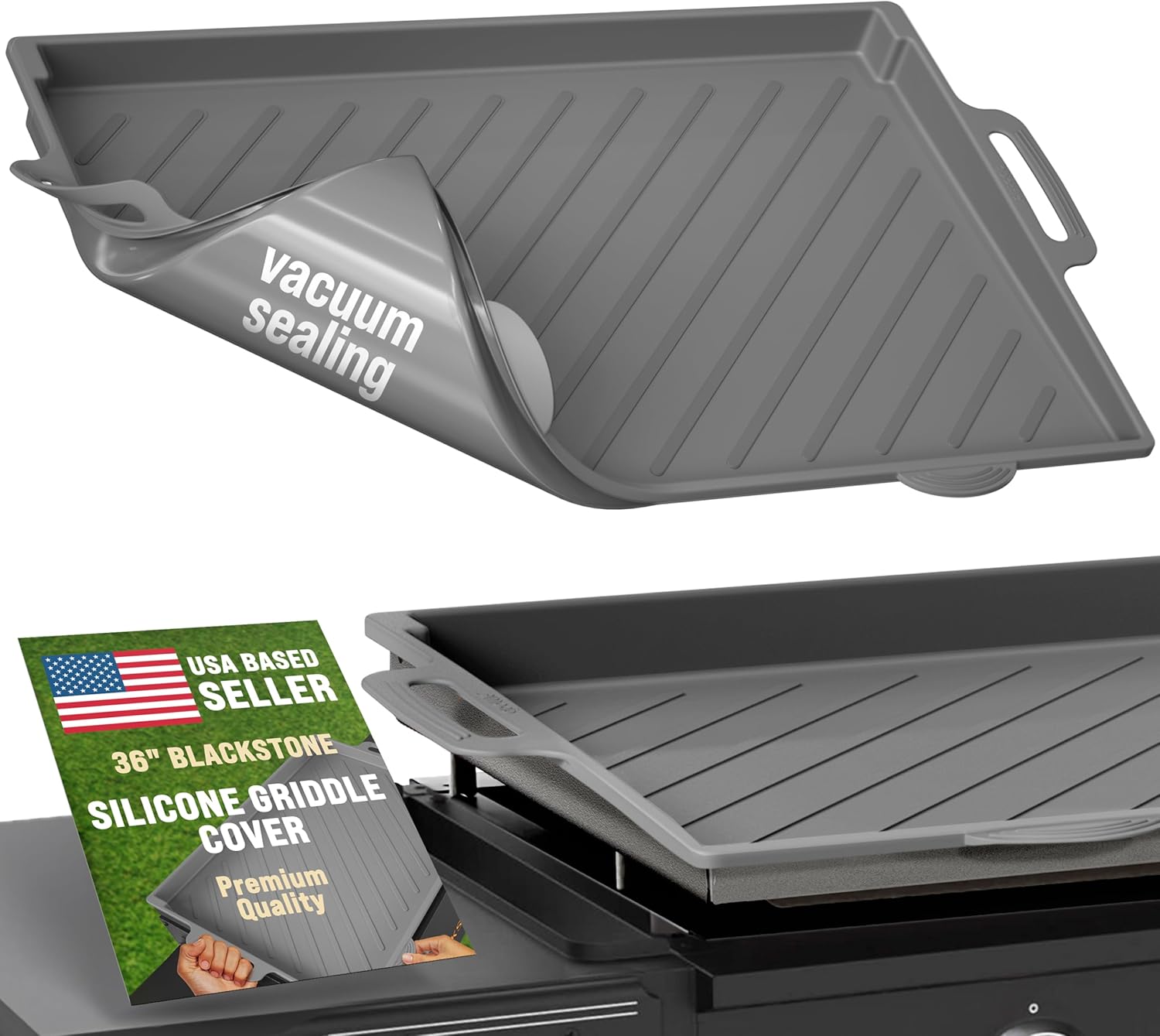 Premium 36 Inch Silicone Griddle Mat Cover for Bla...