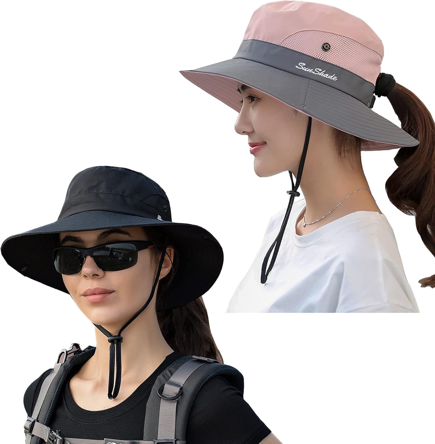 NPQQUAN, Special Sun Bucket Hat, Unique Ponytail Sun Bucket Hat for Women Men, I...